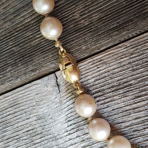 Monet Golden Cream Faux Pearl Necklace - Picture 2 of 4